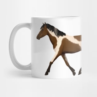 Skewbald horse trotting Mug